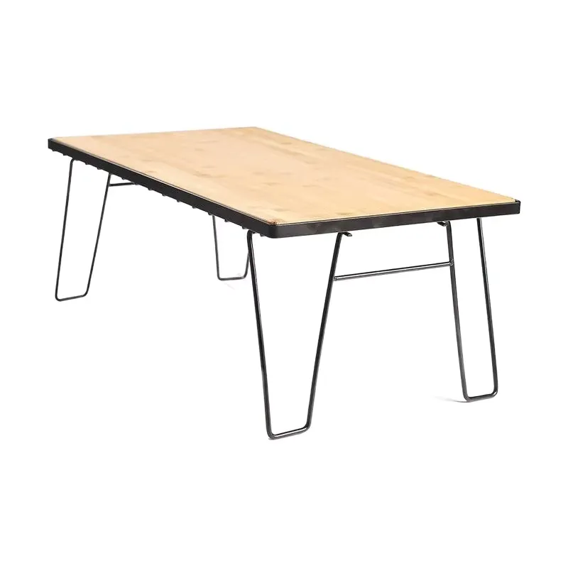 Bamboo Cutlery Travel - Portable Bamboo Folding Camping Table with