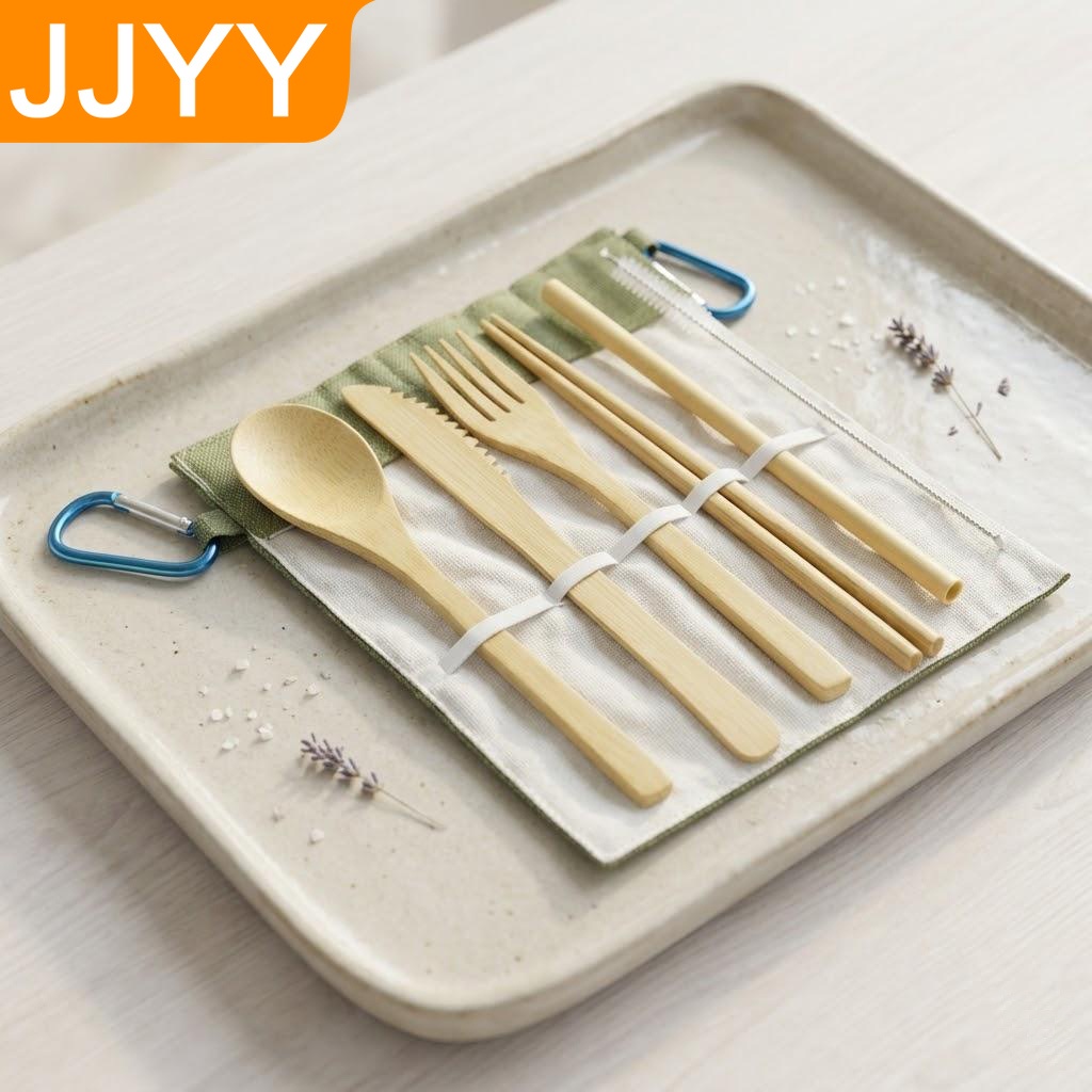 Bamboo Cutlery Travel - Reusable Bamboo Travel Cutlery Set Portable