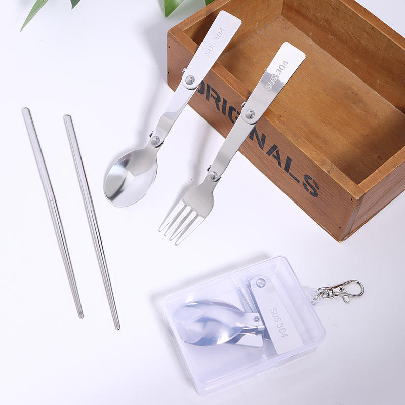 Bamboo Cutlery Travel - 1PC/3PCS Stainless Steel Portable Outdoor Cutlery