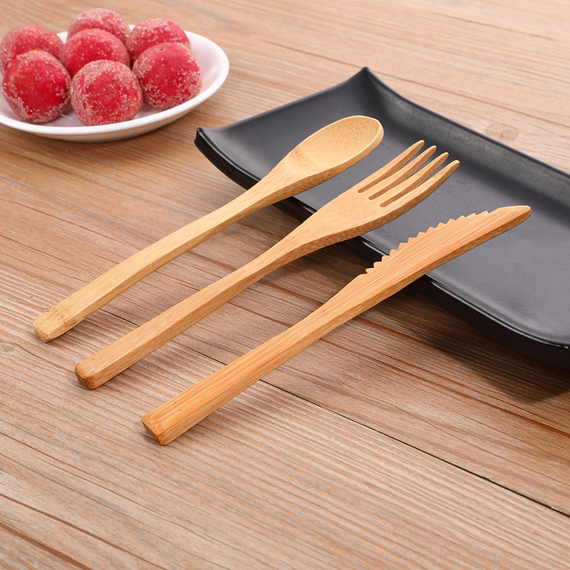 3pcs/set Bamboo Cutlery Set wi - Bamboo Cutlery Travel ulasan dan harga