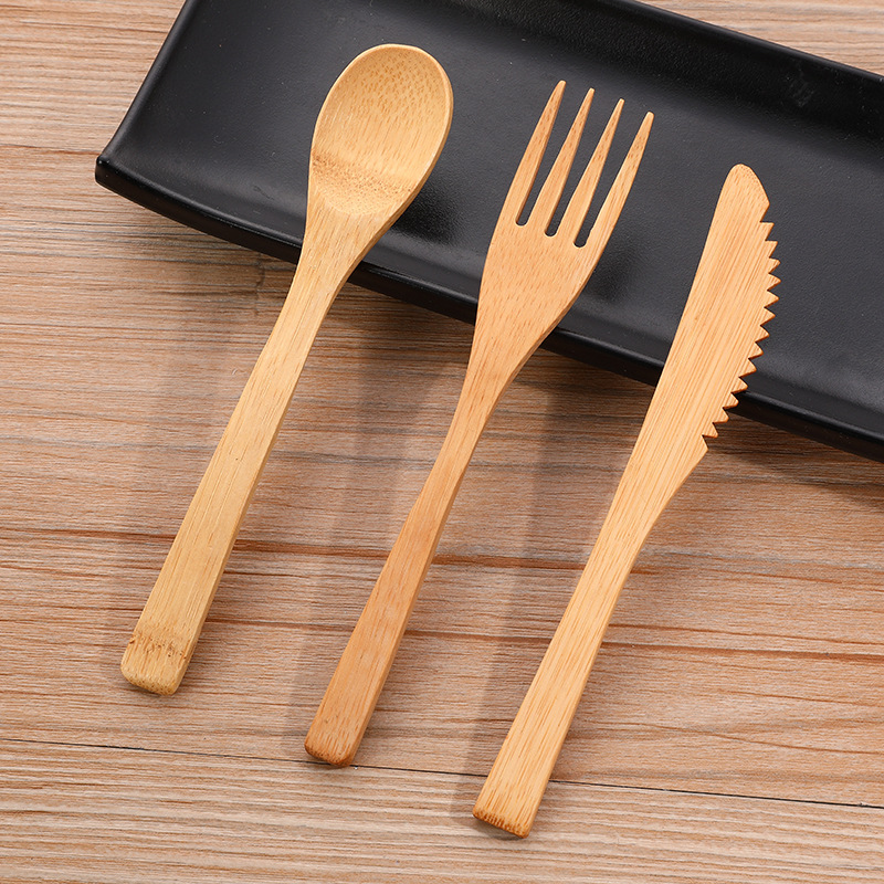 3pcs/set Bamboo Cutlery Set wi - Bamboo Cutlery Travel ulasan dan harga