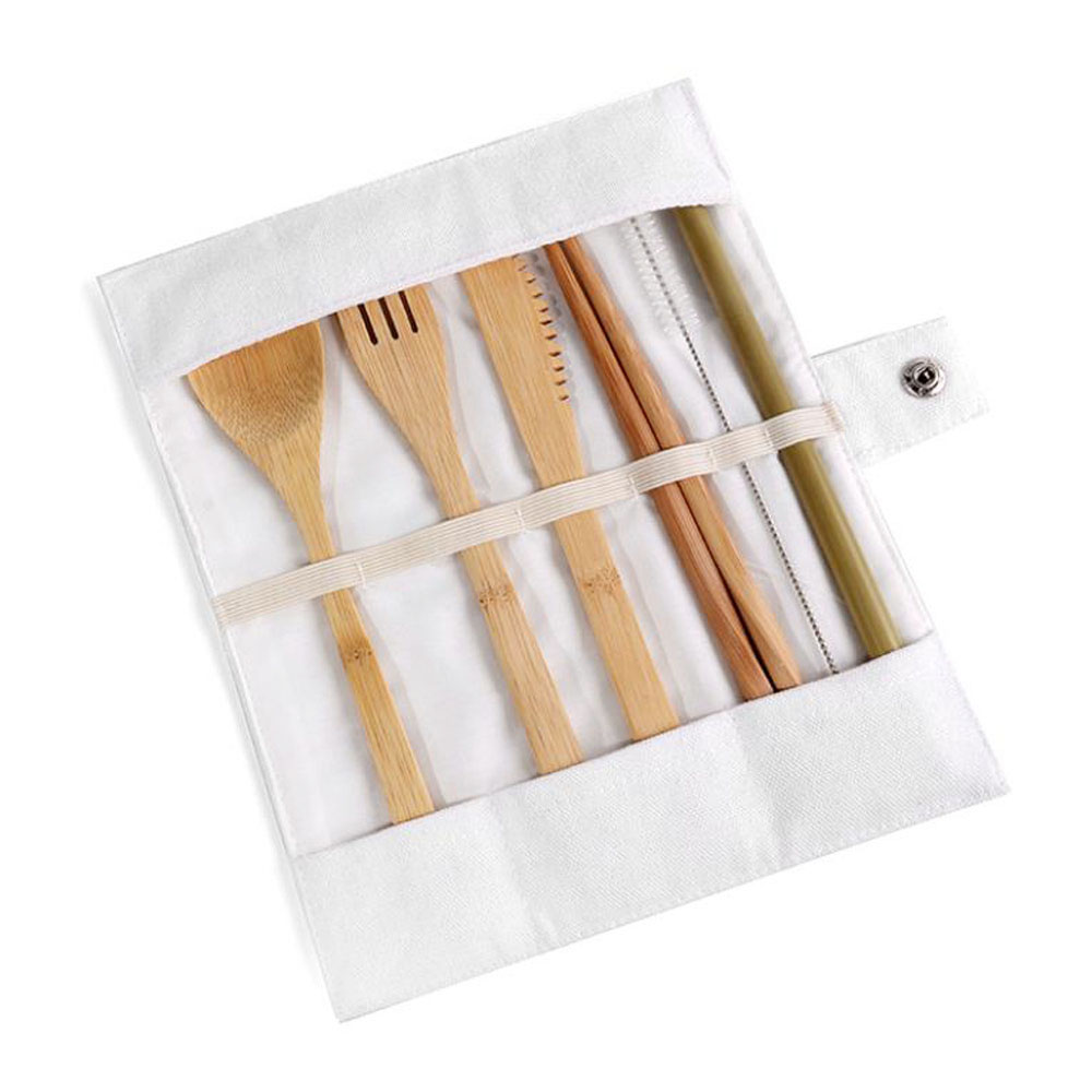 Reusable Bamboo Cutlery Set Ba - Bamboo Cutlery Travel ulasan dan harga