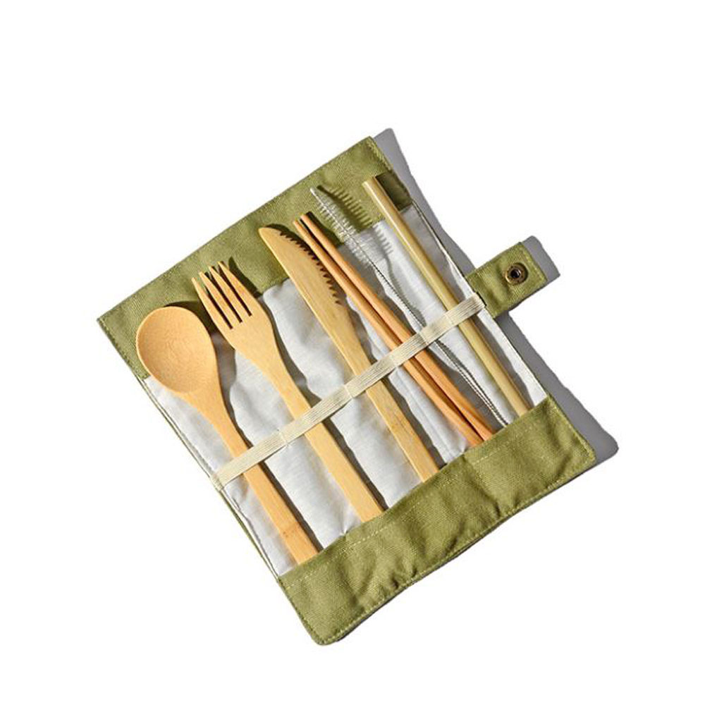 Reusable Bamboo Cutlery Set Ba - Bamboo Cutlery Travel ulasan dan harga