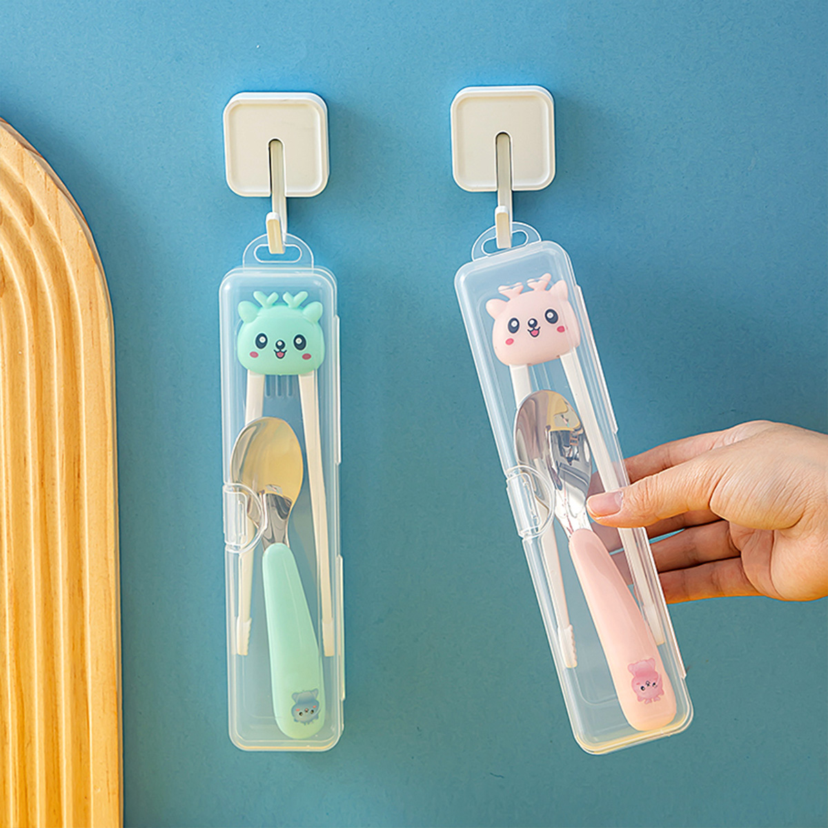 Portable Transparent Tableware - Bamboo Cutlery Travel ulasan dan harga