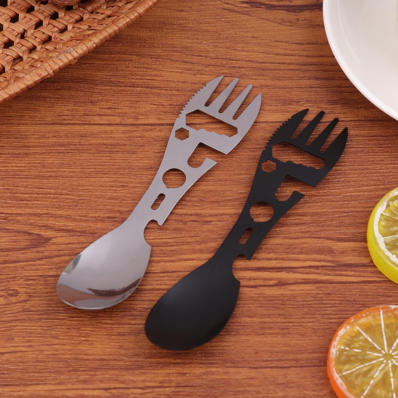 1/5Pcs 10-in-1 Stainless Steel - Bamboo Cutlery Travel ulasan dan harga
