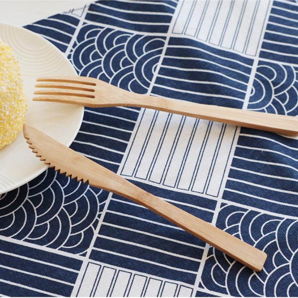 6Pcs Bamboo Cutlery Set Portab - Bamboo Cutlery Travel ulasan dan harga