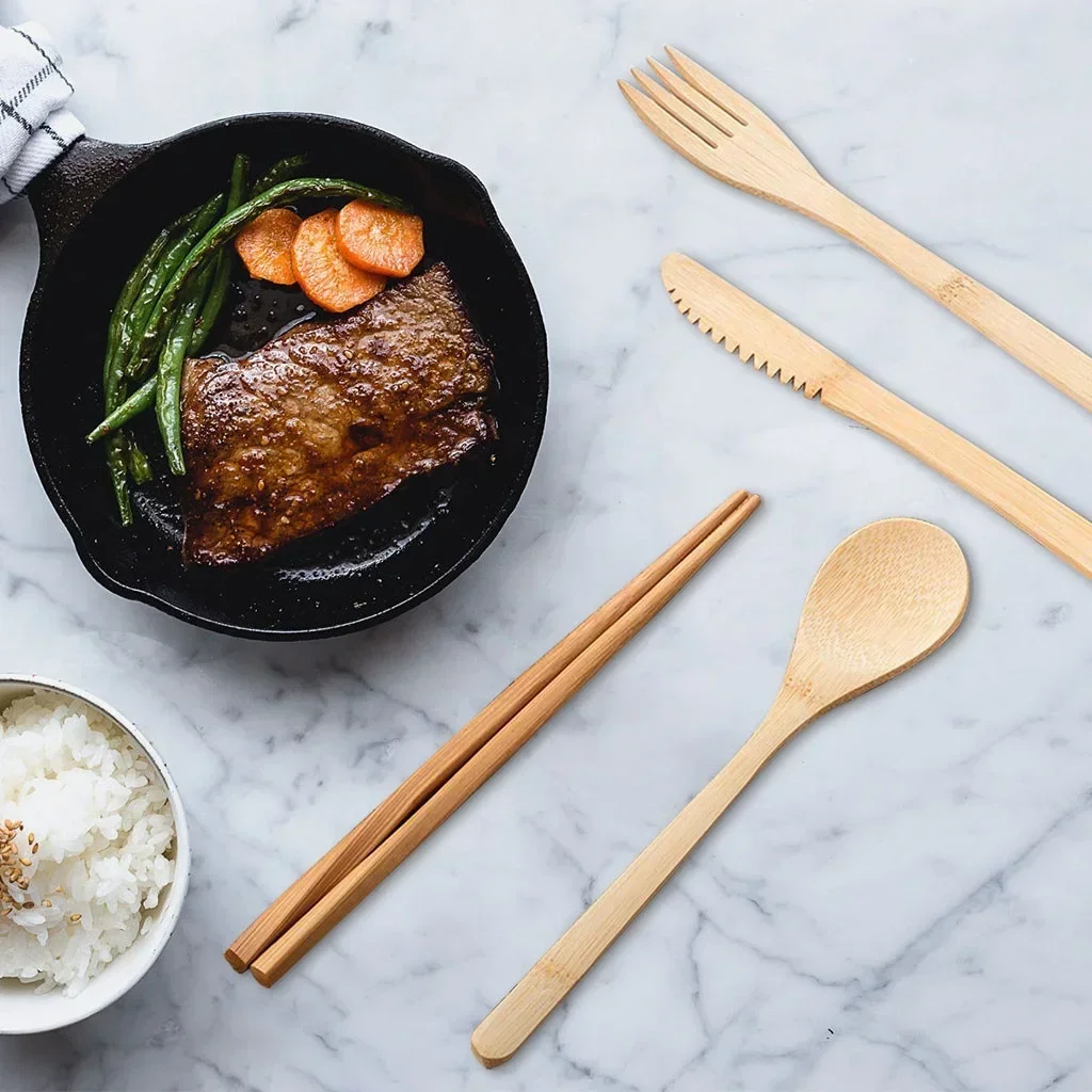 Reusable Bamboo Travel Cutlery - Bamboo Cutlery Travel ulasan dan harga