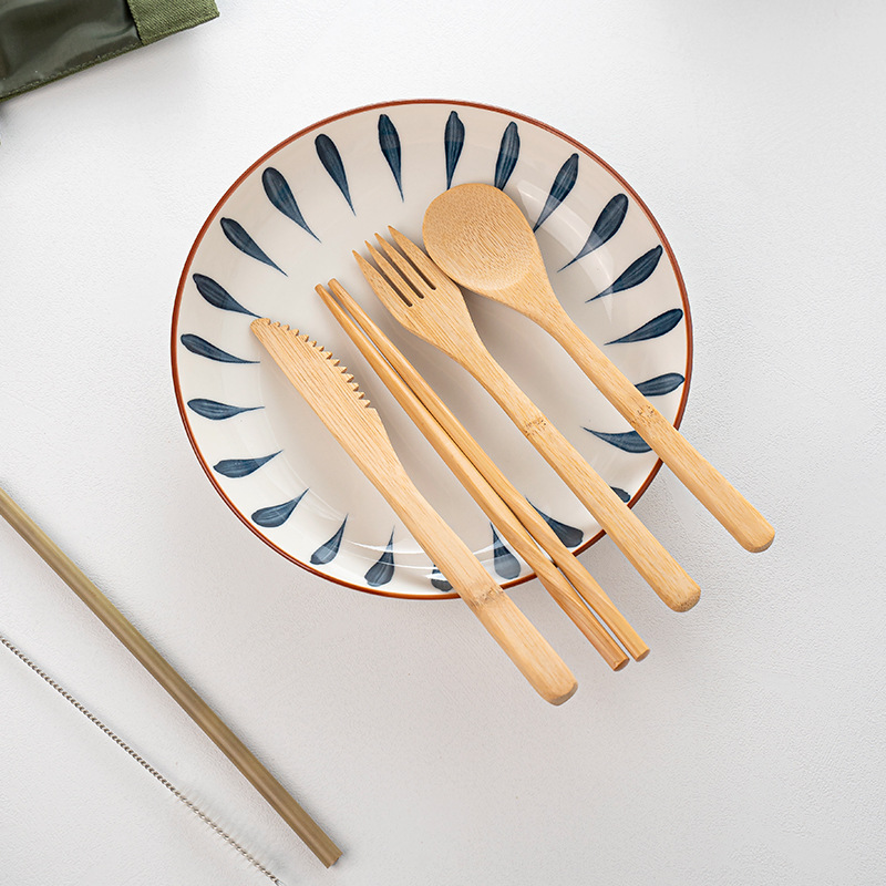 Bamboo Travel Tableware Reusab - Bamboo Cutlery Travel ulasan dan harga