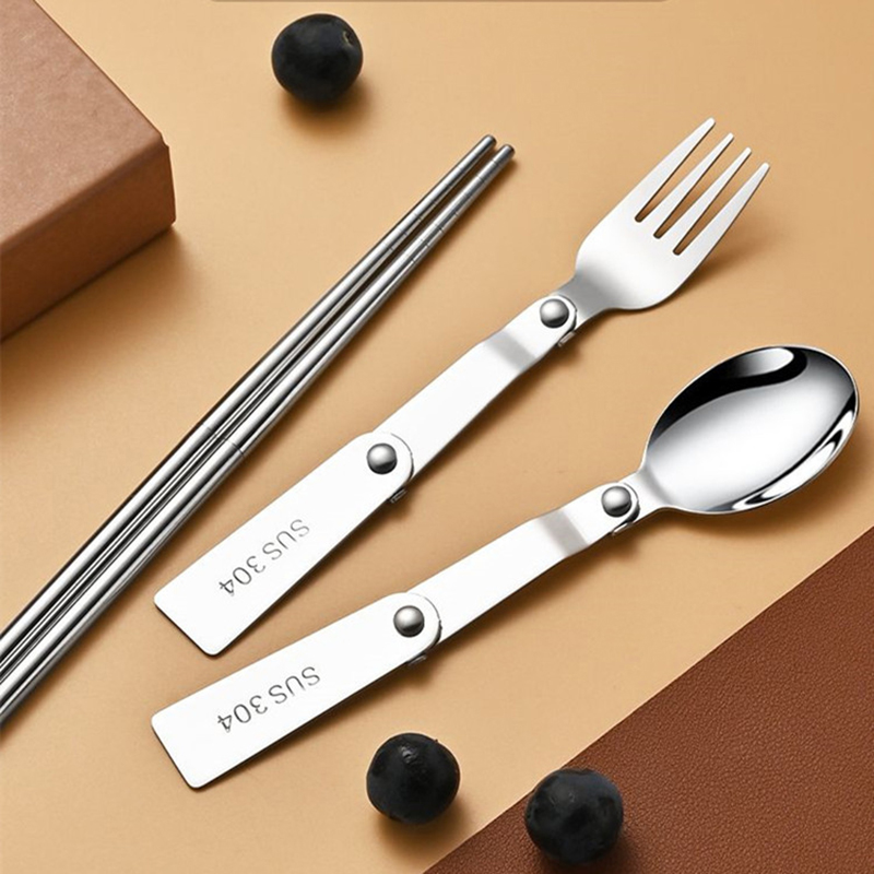 1PC/3PCS Stainless Steel Porta - Bamboo Cutlery Travel ulasan dan harga
